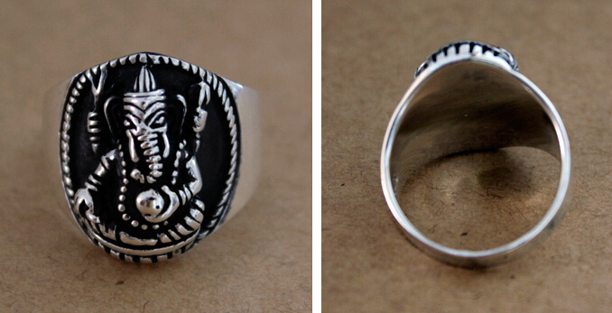 Elephant Trunk Silver Ring Man Elephant Trunk Silver Ring Man