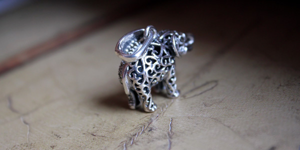 Handmade 925 Silver Hollow Out Elephant Pendant With Marcasite Handmade 925 Silver Hollow Out Elephant Pendant With Marcasite