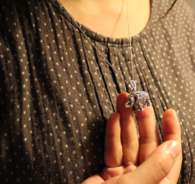 Handmade 925 Silver Hollow Out Elephant Pendant With Marcasite Handmade 925 Silver Hollow Out Elephant Pendant With Marcasite
