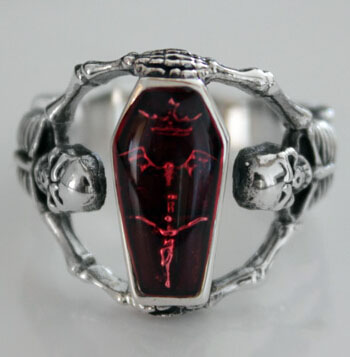 Bloodthirsty Dark Skull 925 Silver Man Ring Bloodthirsty Dark Skull 925 Silver Man Ring