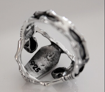 Bloodthirsty Dark Skull 925 Silver Man Ring Bloodthirsty Dark Skull 925 Silver Man Ring