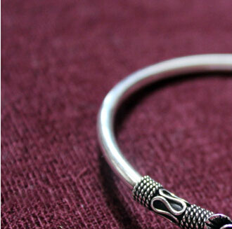 3 Thailand Elephants 925 Silver Open Bracelet For Women 3 Thailand Elephants 925 Silver Open Bracelet For Women