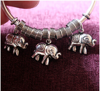 3 Thailand Elephants 925 Silver Open Bracelet For Women 3 Thailand Elephants 925 Silver Open Bracelet For Women