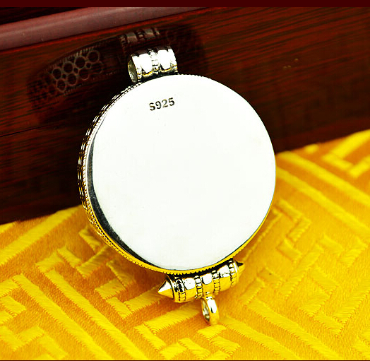 925 Silver Round Spinning Gau Box Pendant With Natural Lapis lazuli No Chain 925 Silver Round Spinning Gau Box Pendant With Natural Lapis lazuli No Chain