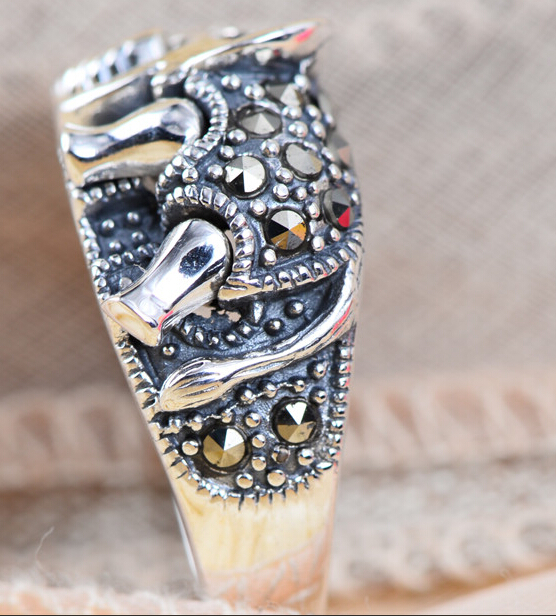 Vintage Movable Elephant Marcasite 925 Silver Ring Vintage Movable Elephant Marcasite 925 Silver Ring