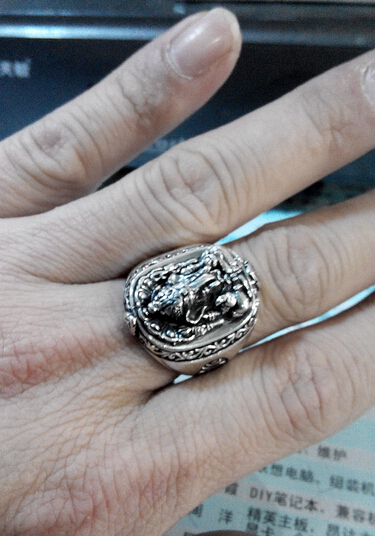 Retro 925 Siver Elephant Trunk Man Ring Retro 925 Siver Elephant Trunk Man Ring