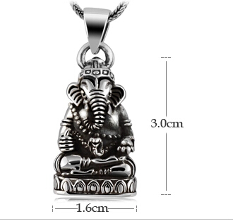 Thailand Silver Lucky Elephant Trunk Statue Necklace Pendant No Chain Thailand Silver Lucky Elephant Trunk Statue Necklace Pendant No Chain