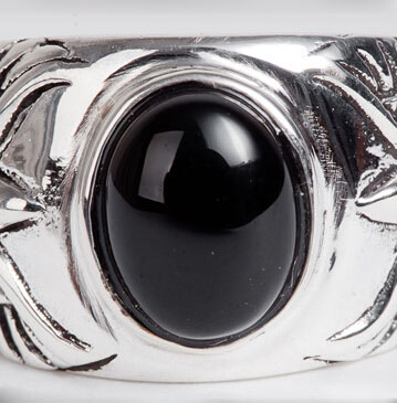 Retro Thailand Silver Black Agate Forefinger Ring Retro Thailand Silver Black Agate Forefinger Ring