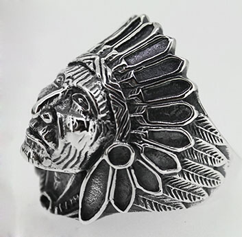 Indian Chiefs Vintage Silver Men Ring Indian Chiefs Vintage Silver Men Ring