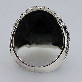 Indian Style Chiefs 925 Silver Ring With Turquoise Coral Indian Style Chiefs 925 Silver Ring With Turquoise Coral