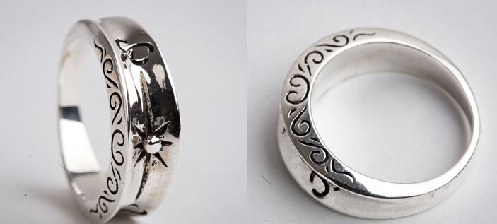 Handmade Indian Inca Empire Sun Pattern Totem Silver Man Ring Handmade Indian Inca Empire Sun Pattern Totem Silver Man Ring