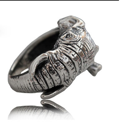 Handmade Thai Silver Three-dimensional Elephant Nose Ring Handmade Thai Silver Three-dimensional Elephant Nose Ring