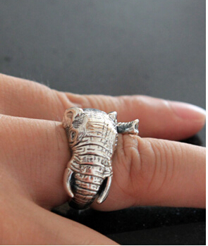 Handmade Thai Silver Three-dimensional Elephant Nose Ring Handmade Thai Silver Three-dimensional Elephant Nose Ring