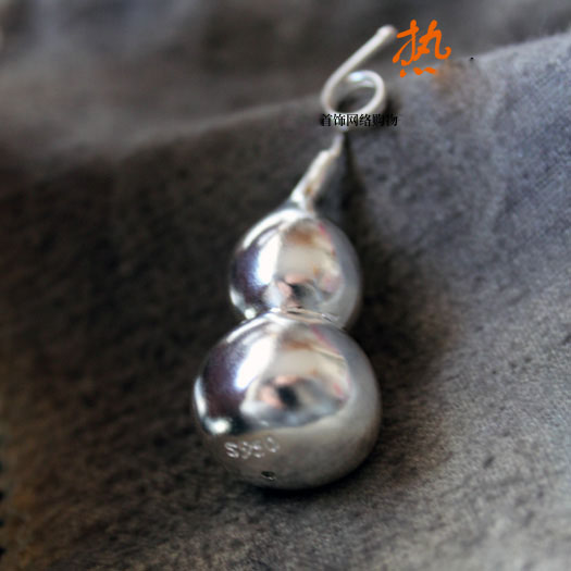 Handmade Chinese Style 925 Sterling Silver Gourd Pendant Without Chain Handmade Chinese Style 925 Sterling Silver Gourd Pendant Without Chain