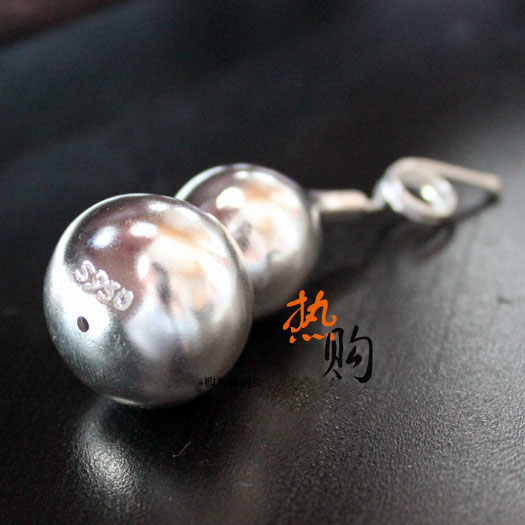 Handmade Chinese Style 925 Sterling Silver Gourd Pendant Without Chain Handmade Chinese Style 925 Sterling Silver Gourd Pendant Without Chain
