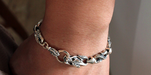 Dragon Vintage Silver Bracelet For Man Dragon Vintage Silver Bracelet For Man