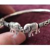 Thailand Couple Elephants Kiss Women Open Bracelet With Bells