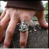 Retro Elephant Meditation Status 925 Silver Mens Ring