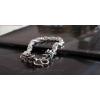 Handmade Double Dragon Head 925 Silver Mans Bracelet