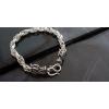 Handmade Double Dragon Head 925 Silver Mans Bracelet