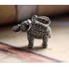 Handmade 925 Silver Hollow Out Elephant Pendant With Marcasite