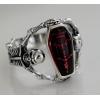 Bloodthirsty Dark Skull 925 Silver Man Ring