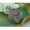 Handmade Carving 925 Silver Water Droplets Shaped Mantra Gau Box Pendant With No Chain