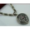 Handmade Carving 925 Silver Water Droplets Shaped Mantra Gau Box Pendant With No Chain