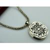 Lotus Carving 925 Silver Ellipse Shaped Mantra Vajra Gau Box Pendant With No Chain