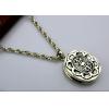 Lotus Carving 925 Silver Ellipse Shaped Mantra Vajra Gau Box Pendant With No Chain