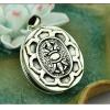 Lotus Carving 925 Silver Ellipse Shaped Mantra Vajra Gau Box Pendant With No Chain