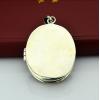 Lotus Carving 925 Silver Ellipse Shaped Mantra Vajra Gau Box Pendant With No Chain