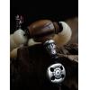 Natural 9MM or 11MM White Jade Bodhi Buddha Bracelet With Tibetan Silver Charms