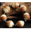 Big 21MM White Jade Natural Bodhi Root Beads Yin and Yang Buddha Bracelet