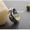 Handmade Vintage 925 Silver Elephants Lucky Ring