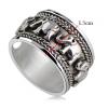 Tibetan 925 Sterling Silver Elephants Ring