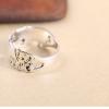 Lucky Carving Baby Elephants Hollow 925 Silver Ring