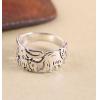 Lucky Carving Baby Elephants Hollow 925 Silver Ring