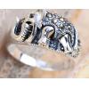 Vintage Movable Elephant Marcasite 925 Silver Ring