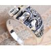 Vintage Movable Elephant Marcasite 925 Silver Ring