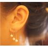 Fashion 925 Silver With Rose Gold Plated Tassel Pearls Earrings