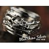 Fashion 925 Silver Dragon Carving Wide Prayer Ring