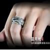 Fashion 925 Silver Dragon Carving Wide Prayer Ring