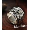 Fashion 925 Silver Dragon Carving Wide Prayer Ring