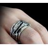 Fashion 925 Silver Dragon Carving Wide Prayer Ring