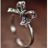 Retro S925 Silver Bow Knot Ring With Marcasite For Woman