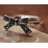 Retro S925 Silver Bow Knot Ring With Marcasite For Woman