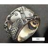 S925 Silver Double Fish Carving Ring For Man And Woman