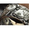 S925 Silver Double Fish Carving Ring For Man And Woman