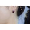 S925 Garnet Or Black Agate Marcasite Shaped Heart Women Earrings